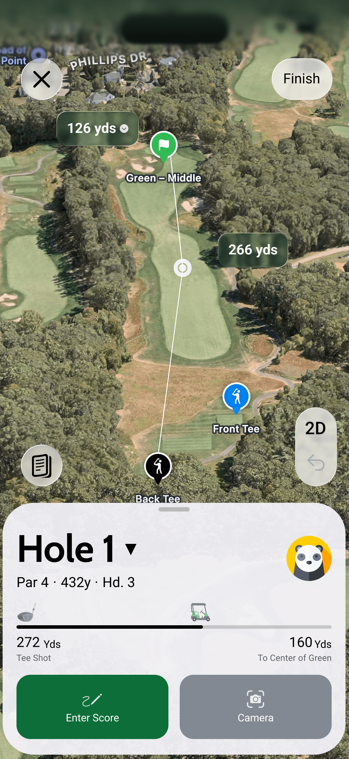 Divot Golf GPS hole view